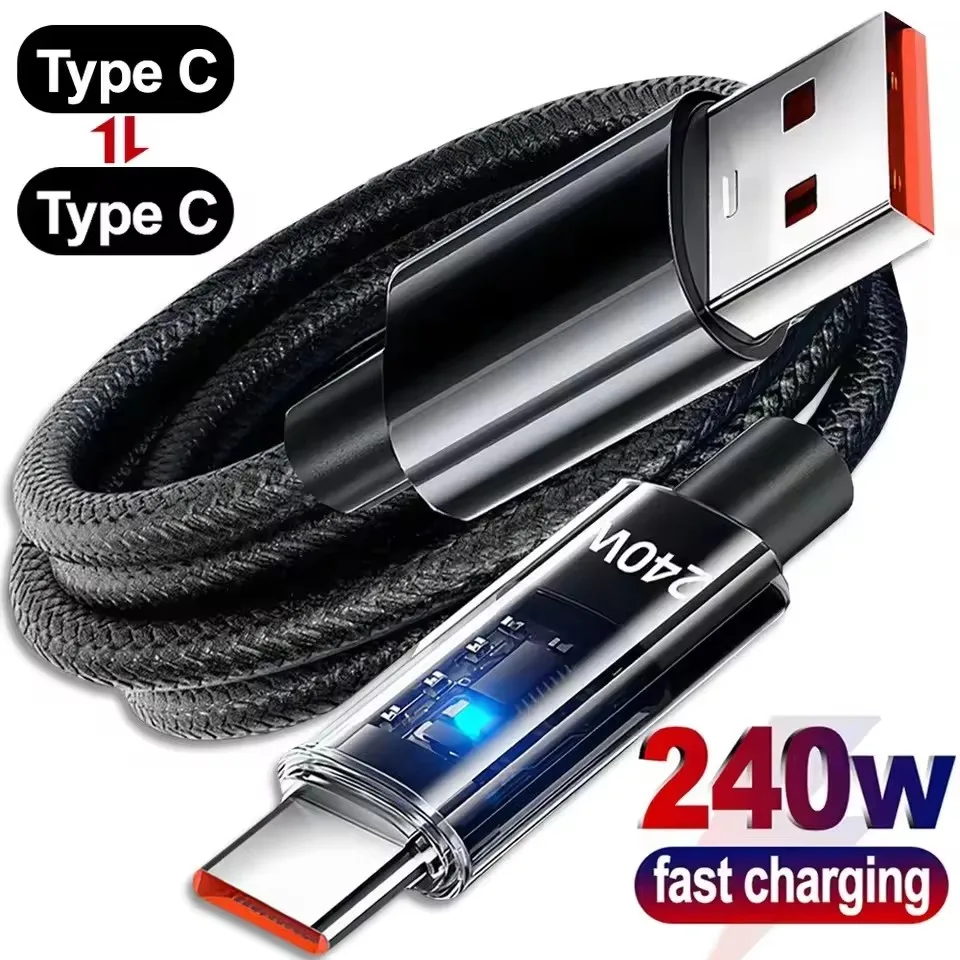 Braided Line - 240W 듀얼 충전 케이블, Type-C to