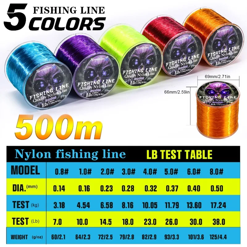 Sougayilang 100/500m 나일론 낚시 라인 - Freshwater Line 리뷰 및 가격